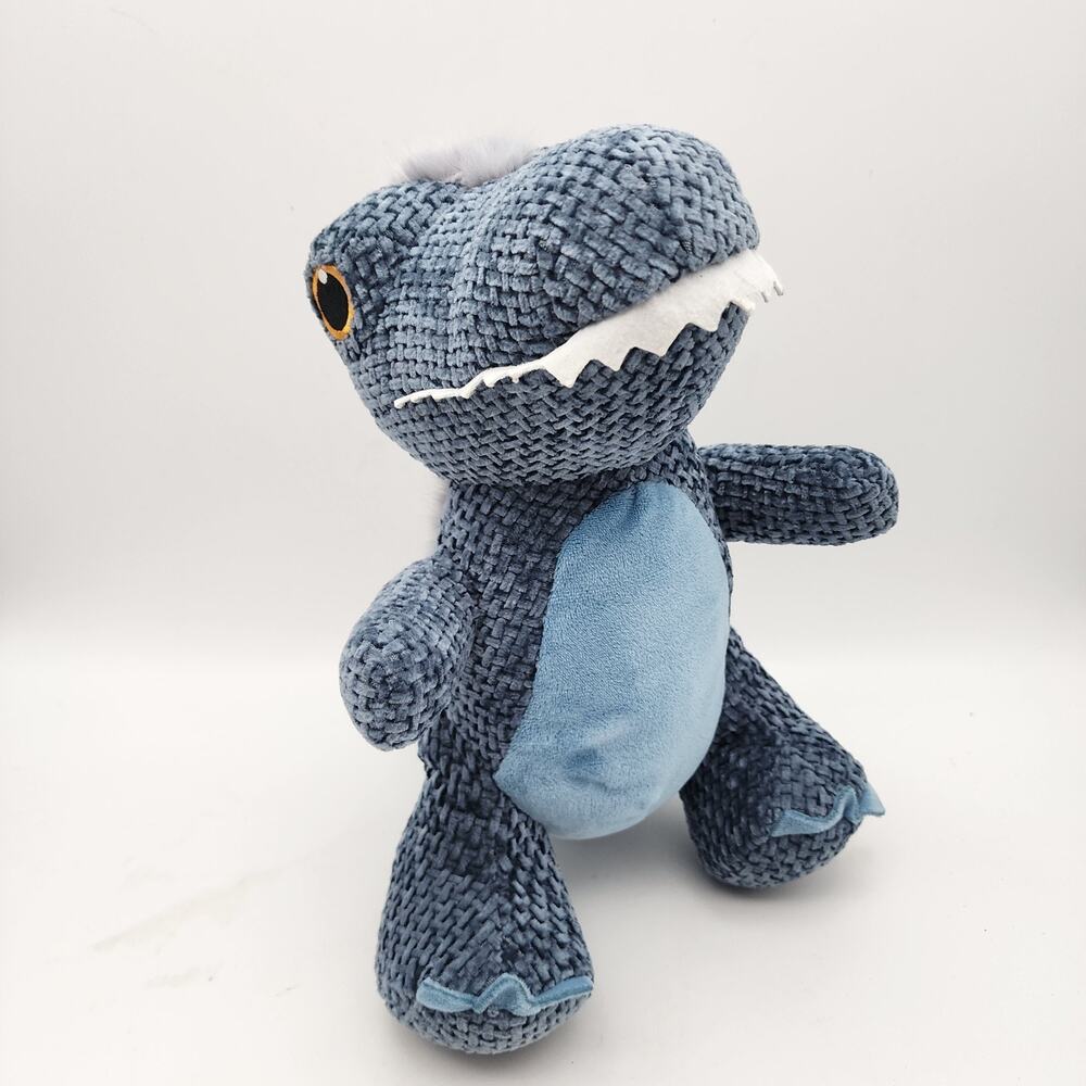 Walmart Fuzzy T-Rex Dinosaur Stuffed Plush 11” Textured Blue Felt Teeth 355565B